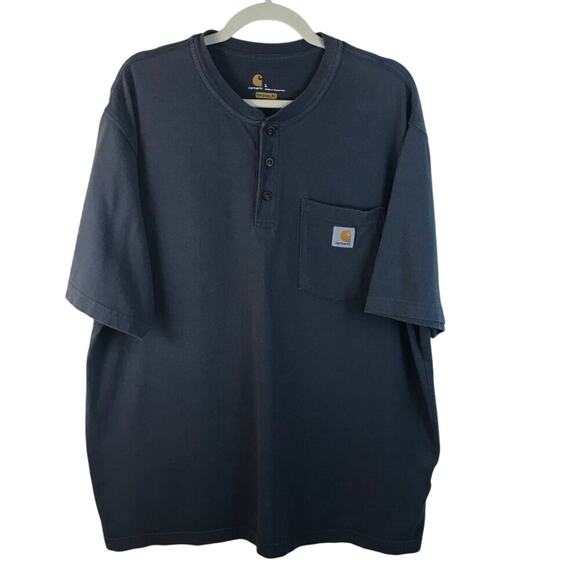 Carhartt Original Fit Short Sleeve Henley Shirt Size Large - Picture 1 of 9